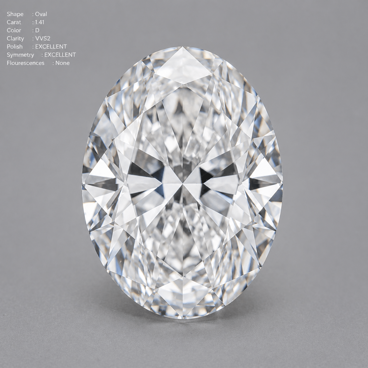 Oval Lab Grown Diamond – 1.41 Ct D VVS2 (IGI Certified)